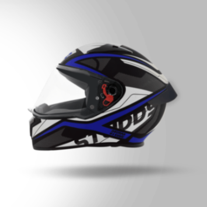Studds Thunder D4 Decor Matt Black & Blue With Spoiler - Full Face Helmets