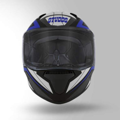 Studds Thunder D4 Decor Matt Black & Blue With Spoiler - Full Face Helmets