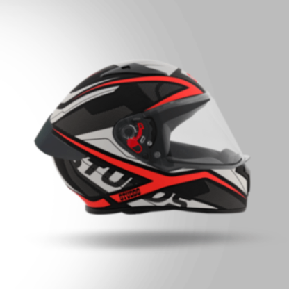 Studds Thunder D4 Decor Matt Black & Red With Spoiler - Full Face Helmets