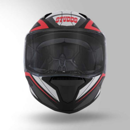 Studds Thunder D4 Decor Matt Black & Red With Spoiler - Full Face Helmets