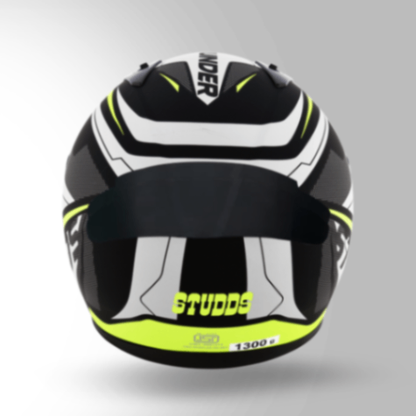 Studds Thunder D4 Decor Matt Black & Yellow With Spoiler - Full Face Helmets