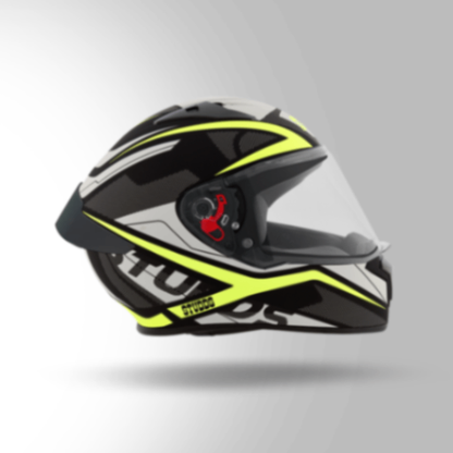 Studds Thunder D4 Decor Matt Black & Yellow With Spoiler - Full Face Helmets