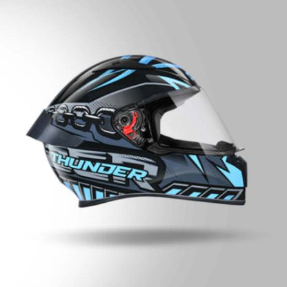 Studds Thunder D5 Decor Black & Blue With Spoiler- Full Face Helmets
