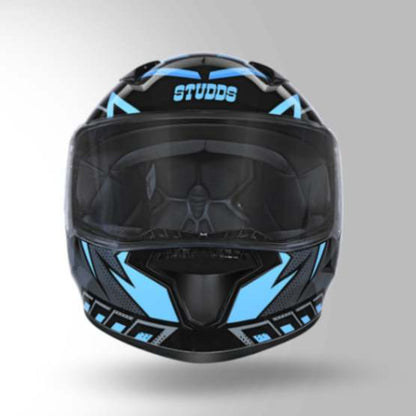 Studds Thunder D5 Decor Black & Blue With Spoiler- Full Face Helmets