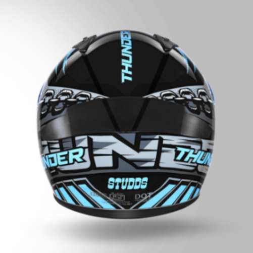 Studds Thunder D5 Decor Black & Blue With Spoiler- Full Face Helmets
