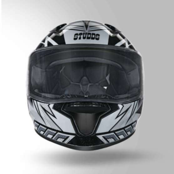 Studds Thunder D5 Decor Black & Grey With Spoiler- Full Face Helmets