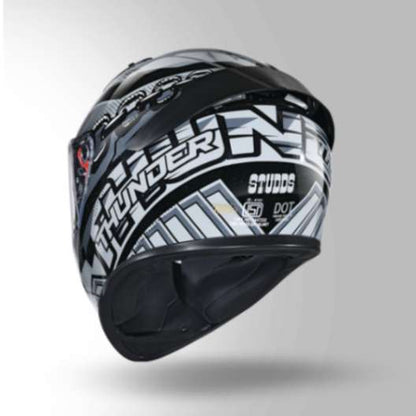 Studds Thunder D5 Decor Black & Grey With Spoiler- Full Face Helmets