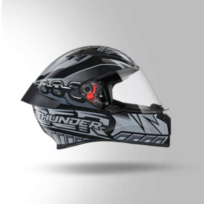 Studds Thunder D5 Decor Black & Grey With Spoiler- Full Face Helmets
