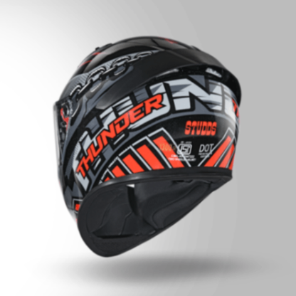 Studds Thunder D5 Decor Black & Red With Spoiler- Full Face Helmets
