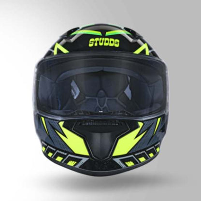 Studds Thunder D5 Decor Black & Yellow With Spoiler- Full Face Helmets