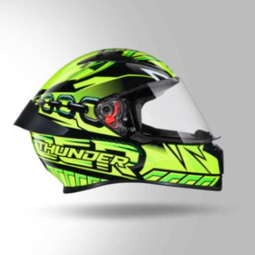 Studds Thunder D5 Decor Green & Yellow With Spoiler- Full Face Helmets