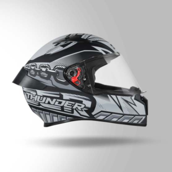 Studds Thunder D5 Decor Matt Black & Grey With Spoiler - Full Face Helmets
