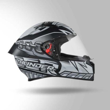 Studds Thunder D5 Decor Matt Black & Grey With Spoiler - Full Face Helmets