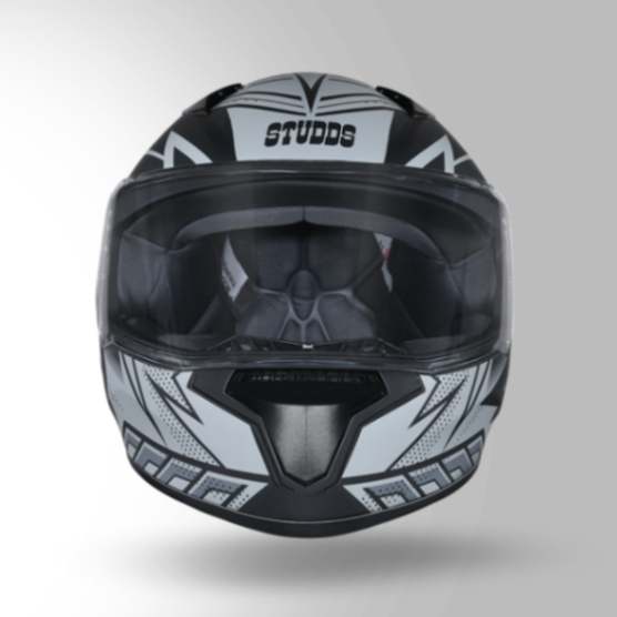 Studds Thunder D5 Decor Matt Black & Grey With Spoiler - Full Face Helmets