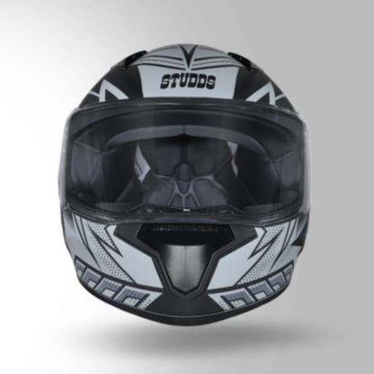 Studds Thunder D5 Decor Matt Black & Grey With Spoiler - Full Face Helmets