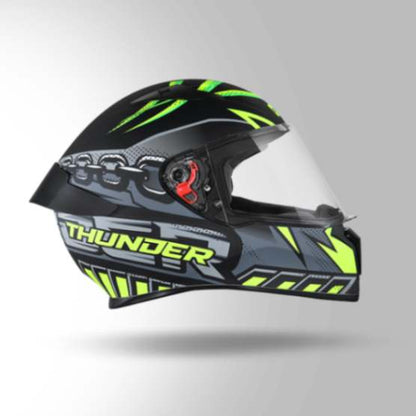 Studds Thunder D5 Decor Matt Black & Yellow With Spoiler - Full Face Helmets