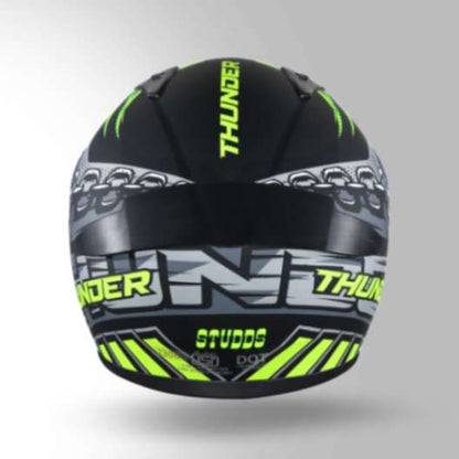 Studds Thunder D5 Decor Matt Black & Yellow With Spoiler - Full Face Helmets