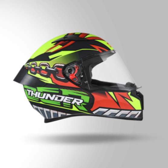 Studds Thunder D5 Decor Matt Red & Yellow With Spoiler - Full Face Helmets