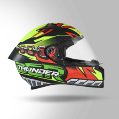 Studds Thunder D5 Decor Red & Yellow With Spoiler- Full Face Helmets