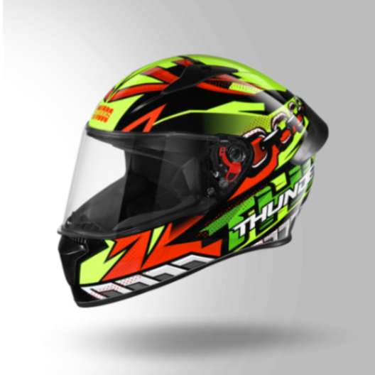 Studds Thunder D5 Decor Red & Yellow With Spoiler- Full Face Helmets