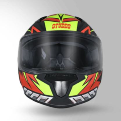 Studds Thunder D5 Decor Red & Yellow With Spoiler- Full Face Helmets