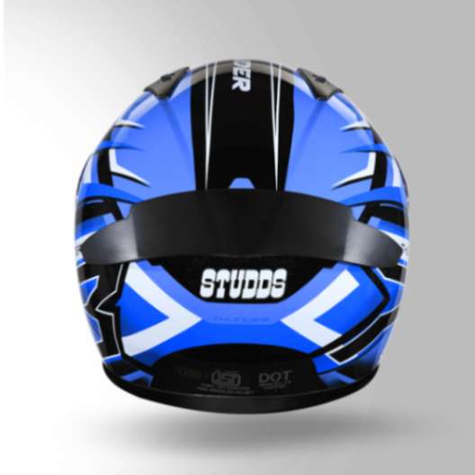 Studds Thunder D6 Decor Black / Blue & Blue With Spoiler - Full Face Helmets