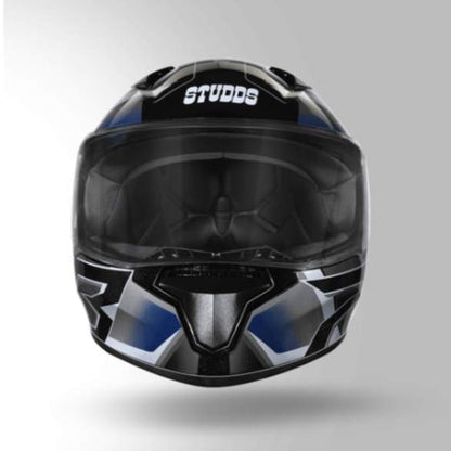 Studds Thunder D6 Decor Black / Grey & White With Spoiler - Full Face Helmets