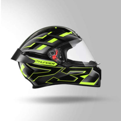 Studds Thunder D6 Decor Black / Grey & Yellow With Spoiler - Full Face Helmets