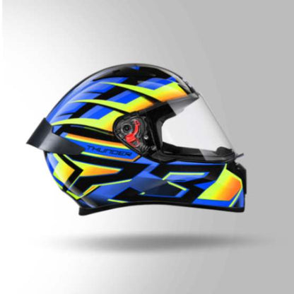 Studds Thunder D6 Decor Black / Orange & Blue With Spoiler - Full Face Helmets