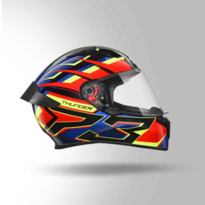 Studds Thunder D6 Decor Black / Red & Blue With Spoiler - Full Face Helmets