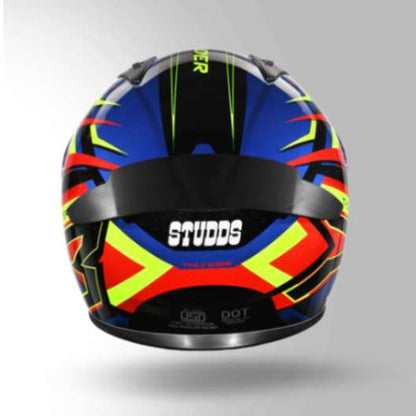 Studds Thunder D6 Decor Black / Red & Blue With Spoiler - Full Face Helmets