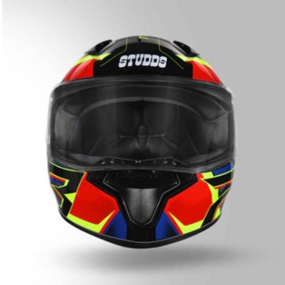 Studds Thunder D6 Decor Black / Red & Blue With Spoiler - Full Face Helmets