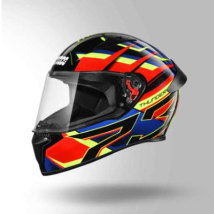 Studds Thunder D6 Decor Black / Red & Blue With Spoiler - Full Face Helmets