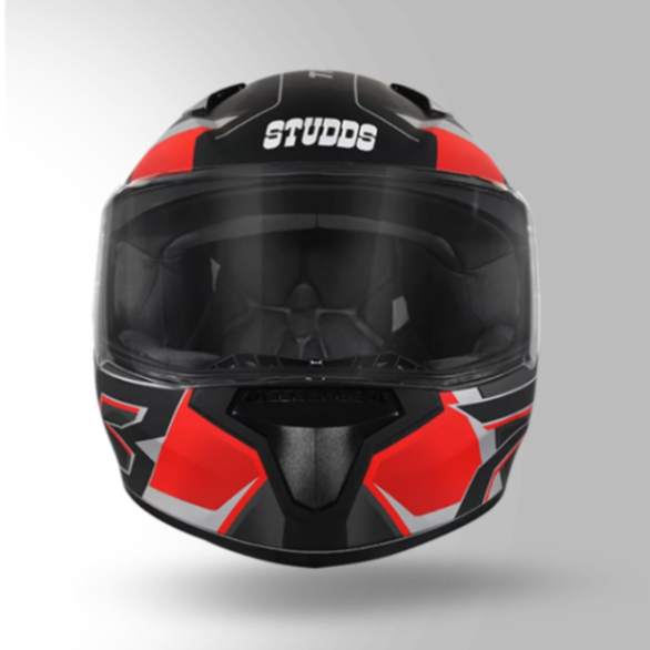 Studds Thunder D6 Decor Black / Red & Grey With Spoiler - Full Face Helmets