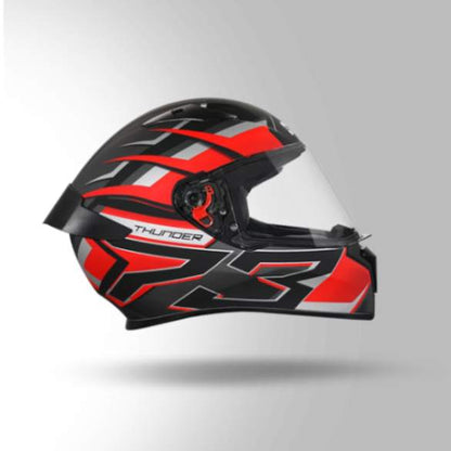 Studds Thunder D6 Decor Black / Red & Grey With Spoiler - Full Face Helmets