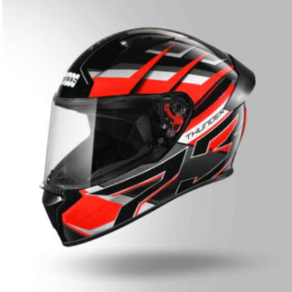 Studds Thunder D6 Decor Black / Red & Grey With Spoiler - Full Face Helmets