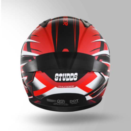Studds Thunder D6 Decor Black / White & Red With Spoiler - Full Face Helmets