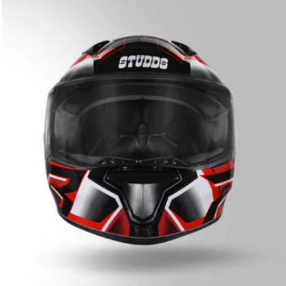 Studds Thunder D6 Decor Black / White & Red With Spoiler - Full Face Helmets