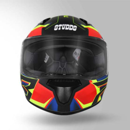 Studds Thunder D6 Decor Matt Black / Red & Blue With Spoiler - Full Face Helmets