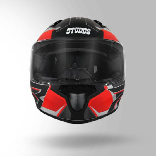 Studds Thunder D6 Decor Matt Black / Red & Grey With Spoiler - Full Face Helmets