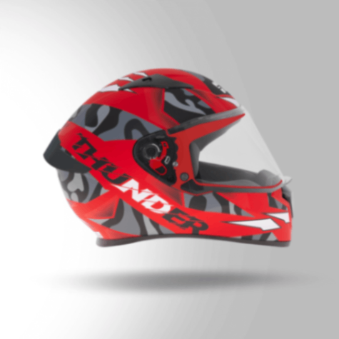Studds Thunder D7 Decor Matt Red & Black With Spoiler - Full Face Helmets