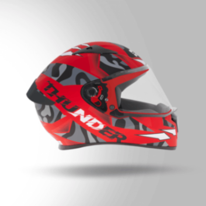 Studds Thunder D7 Decor Matt Red & Black With Spoiler - Full Face Helmets