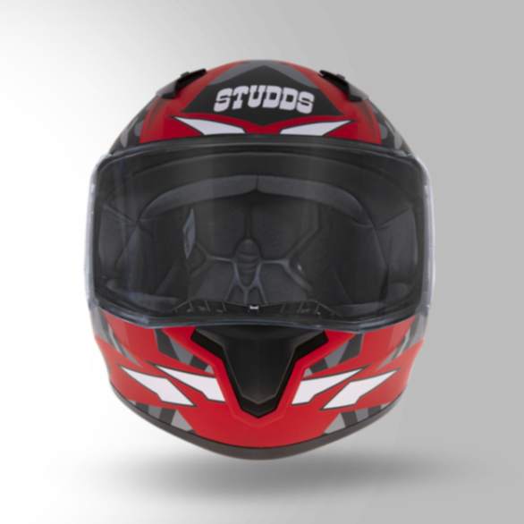 Studds Thunder D7 Decor Matt Red & Black With Spoiler - Full Face Helmets