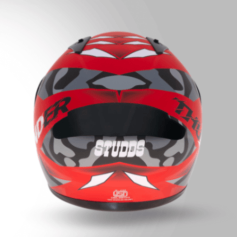Studds Thunder D7 Decor Matt Red & Black With Spoiler - Full Face Helmets