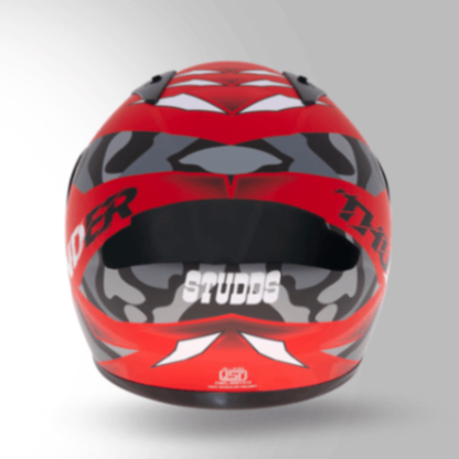 Studds Thunder D7 Decor Matt Red & Black With Spoiler - Full Face Helmets
