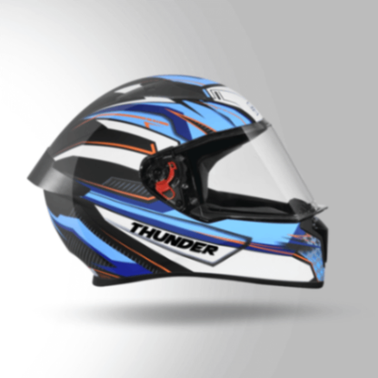 Studds Thunder D8 Decor Black & Blue With Spoiler - Full Face Helmets