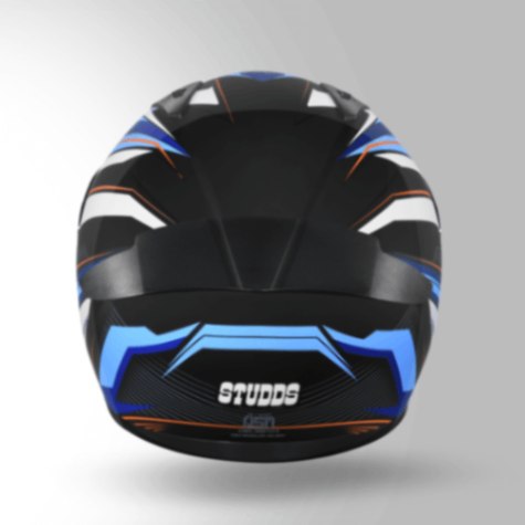 Studds Thunder D8 Decor Black & Blue With Spoiler - Full Face Helmets