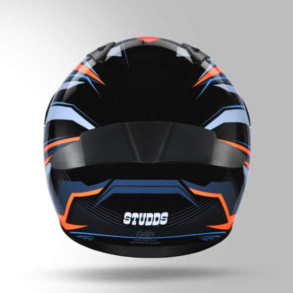 Studds Thunder D8 Decor Black & Grey With Spoiler - Full Face Helmets