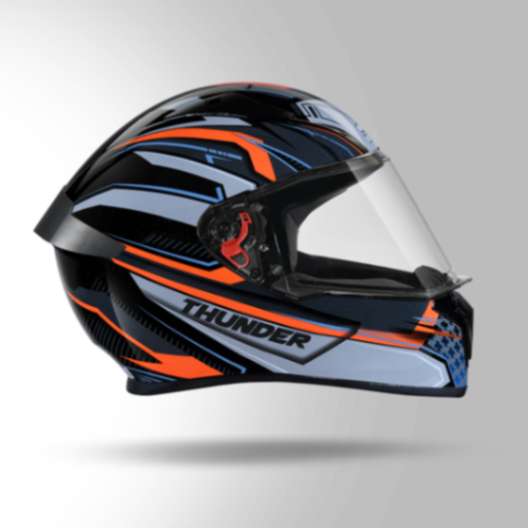 Studds Thunder D8 Decor Black & Grey With Spoiler - Full Face Helmets