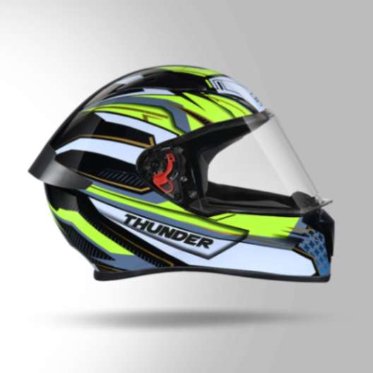 Studds Thunder D8 Decor Black & Yellow With Spoiler - Full Face Helmets